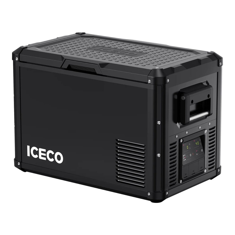 ICECO Black VL45ProD Dual Zone Portable Freezer Left Top And Right View