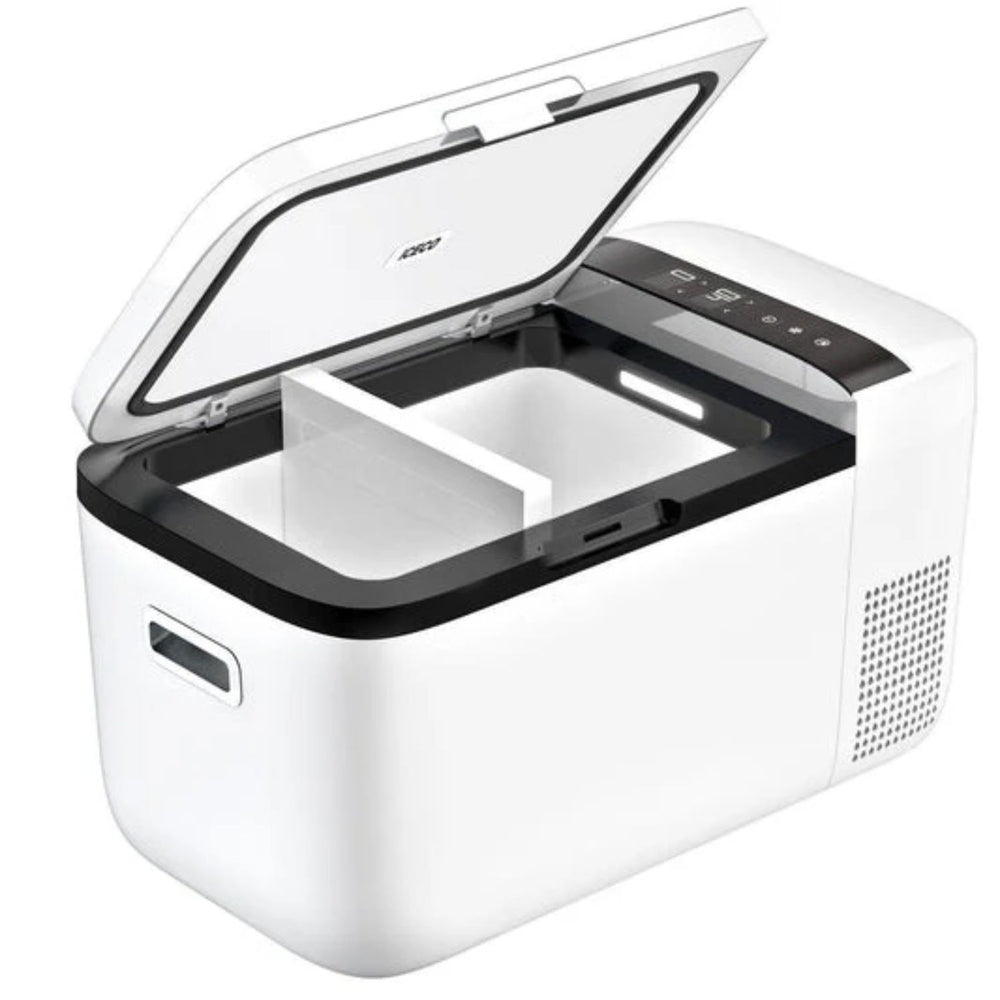 ICECO GO20 Dual Zone 12V Portable Freezer 20 LT White Open Lid