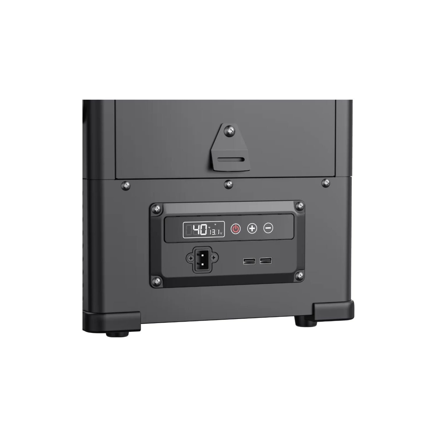 ICECO IPT20 Pickup Truck 12 Volt Freezer 18.3 LT side view showing ports