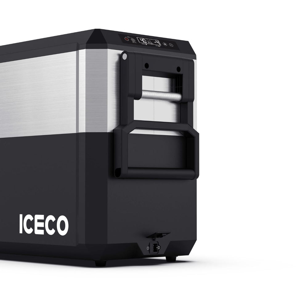 ICECO JP50 Pro Dual Zone Wheeled Portable Freezer With Cover right side view close up