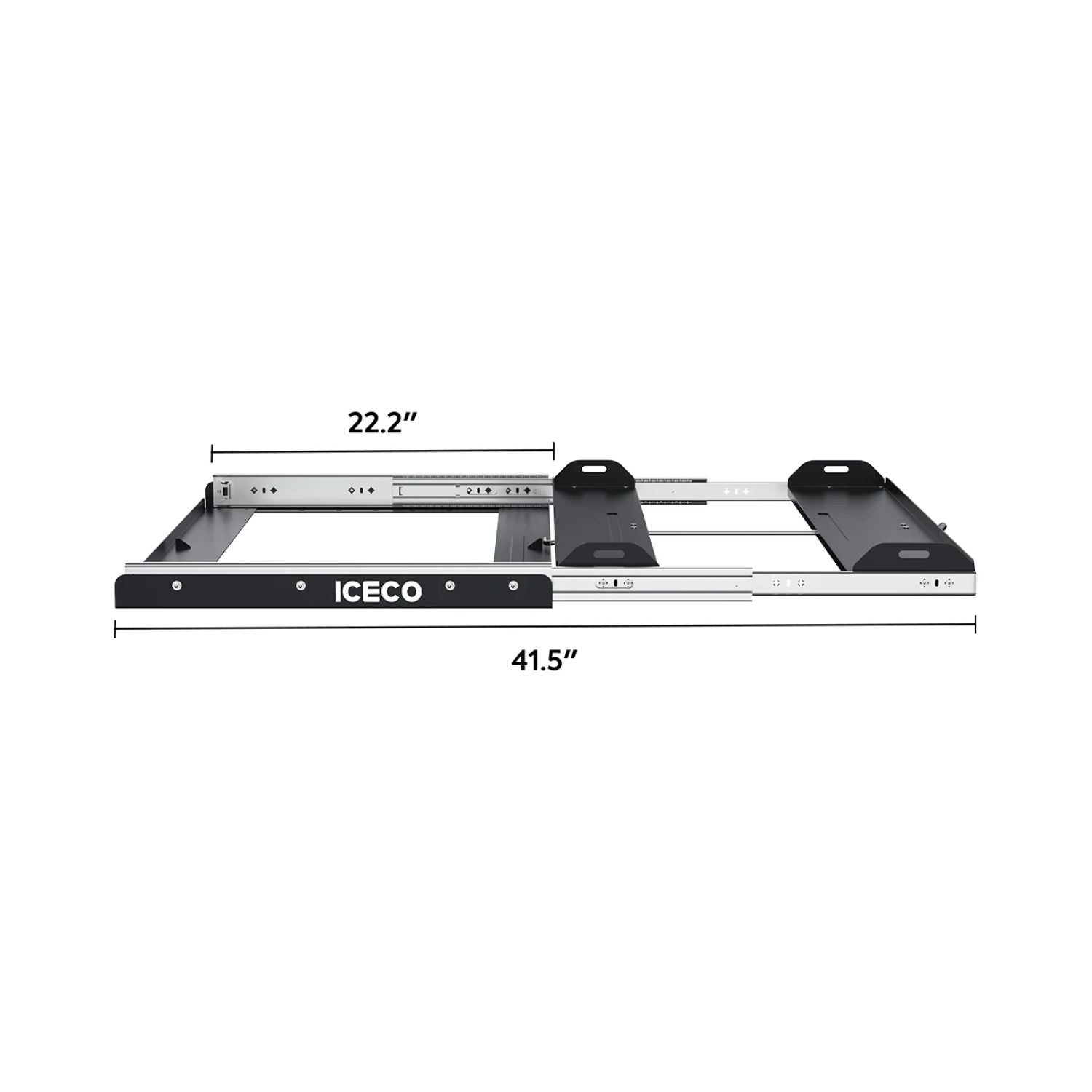 ICECO Side Pull Mounting Slide for VL75ProD/VL90ProD side view dimensions