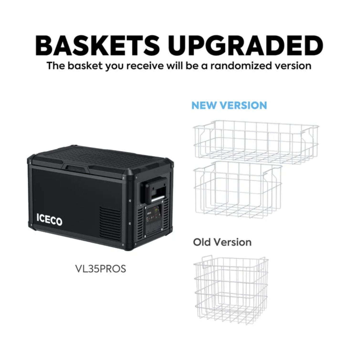 ICECO VL35ProS Single Zone Portable Freezer 35 LT - Baskets Upgraded 