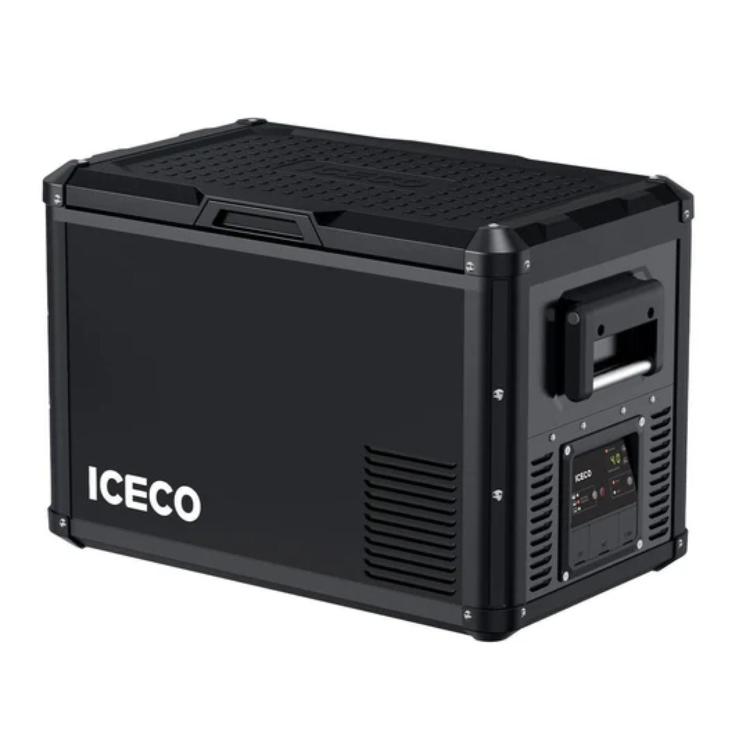 ICECO VL45ProS fridge with lid closed, right side view