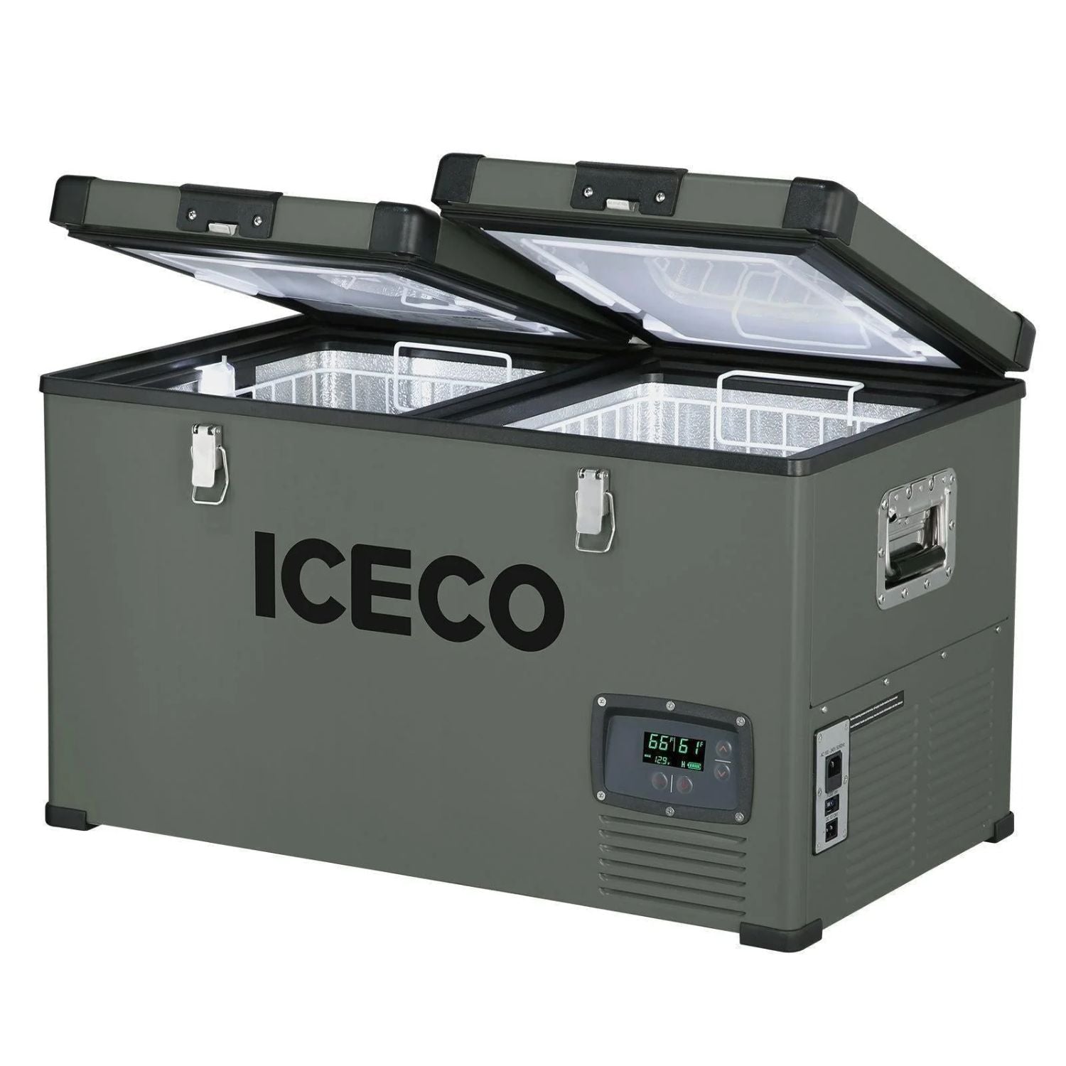 ICECO VL60 Dual Zone Metal Freezer with Cover 60LT open lid