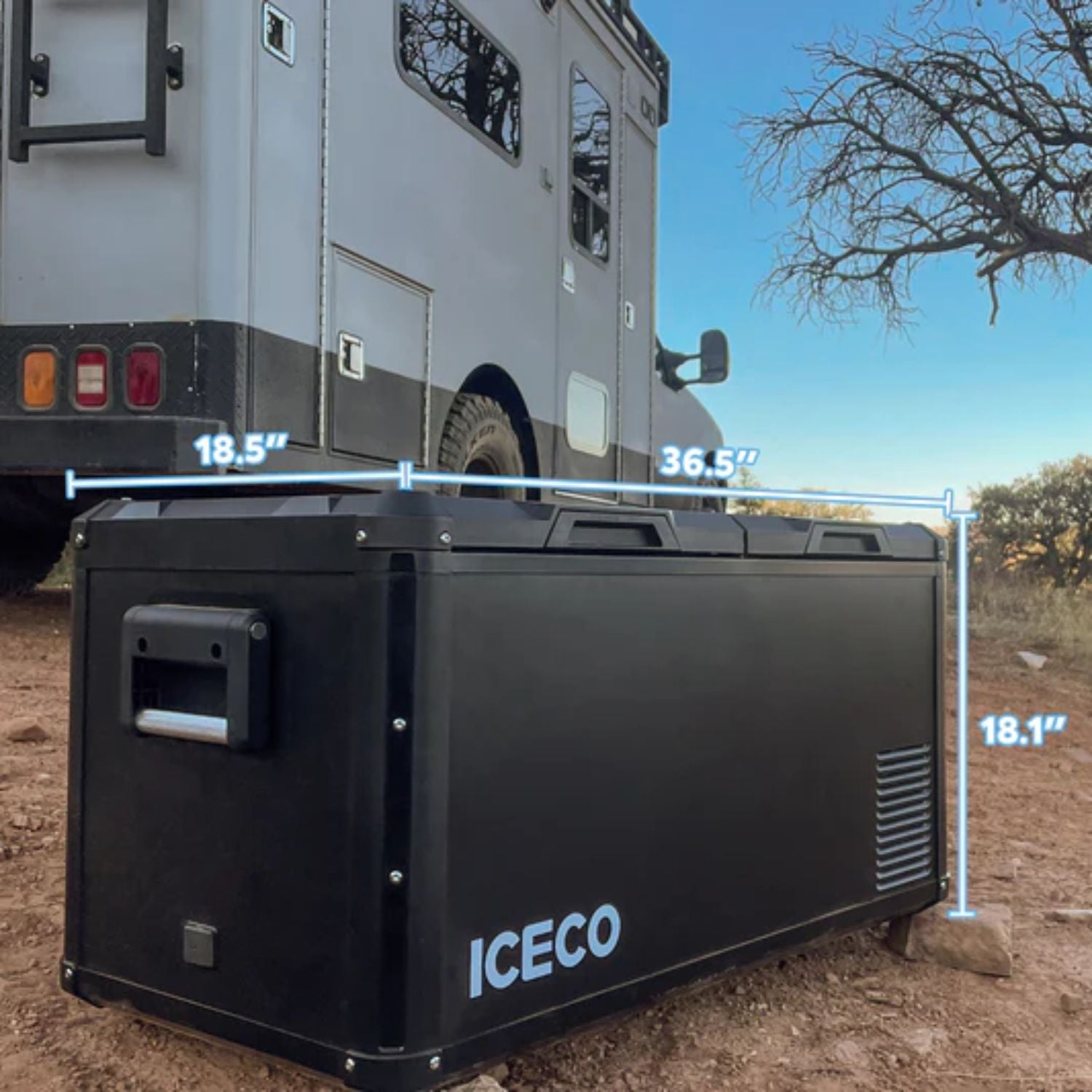 ICECO VL75ProD Dual-Zone Portable Fridge dimensions 