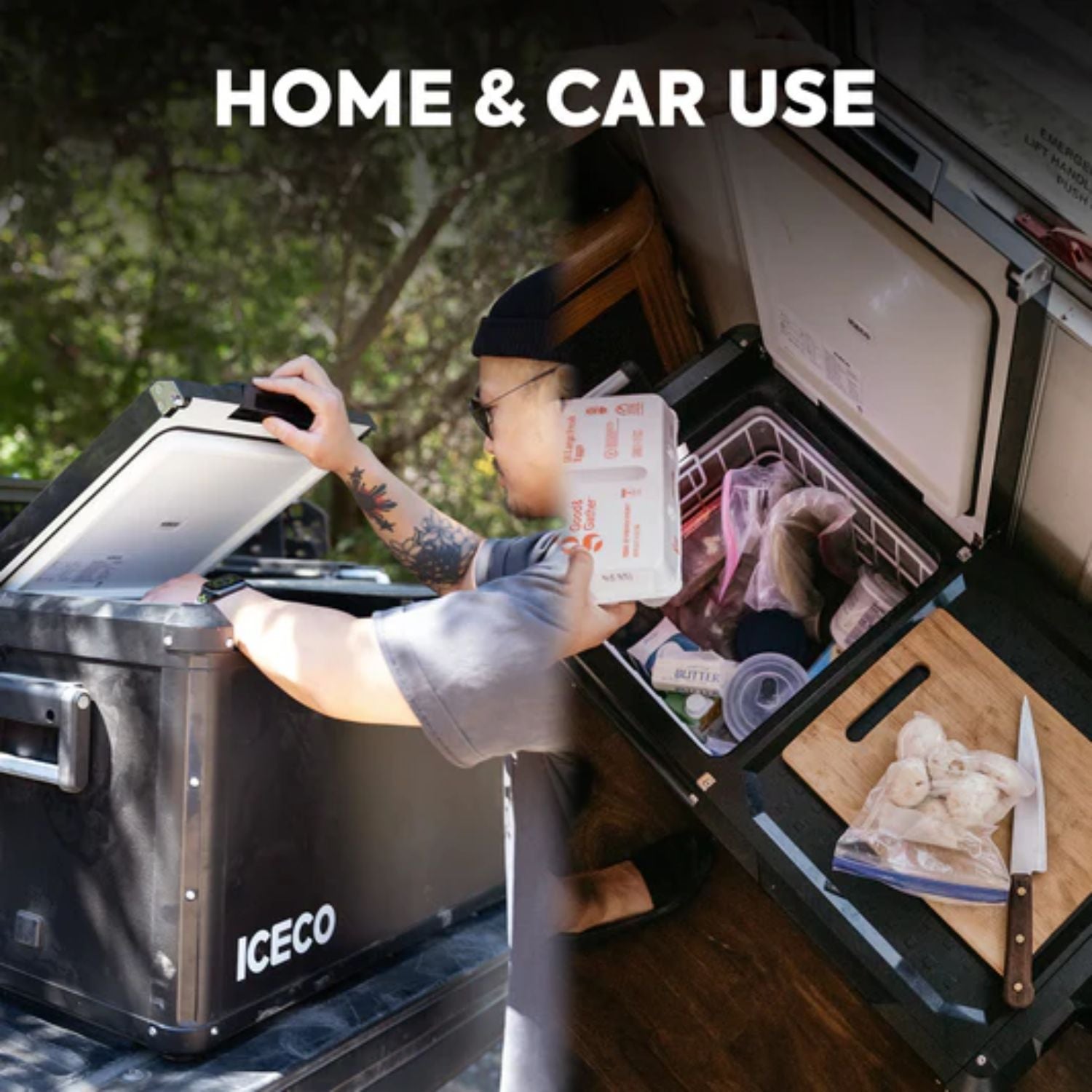 ICECO VL75ProD fridge with person retrieving wet goods