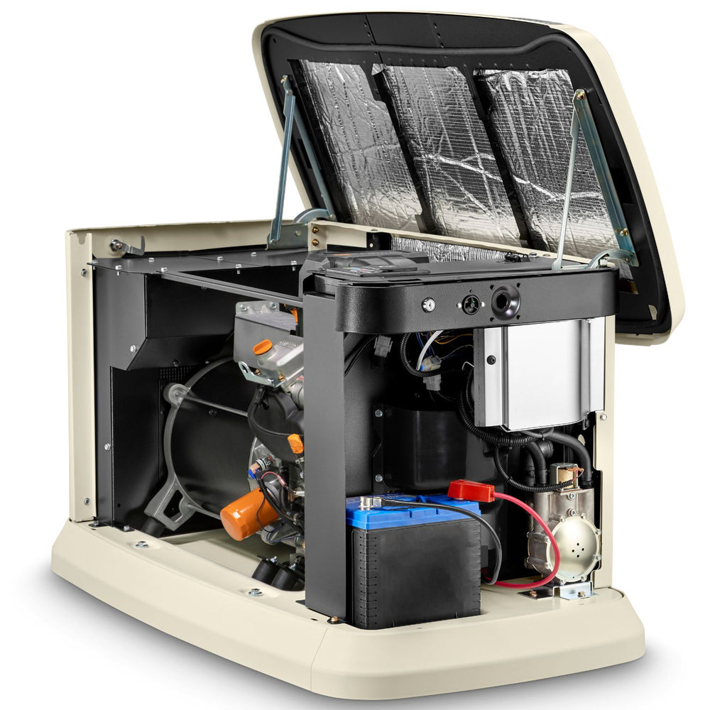 Inside view of Generac 20kW Standby Generator showing internal components