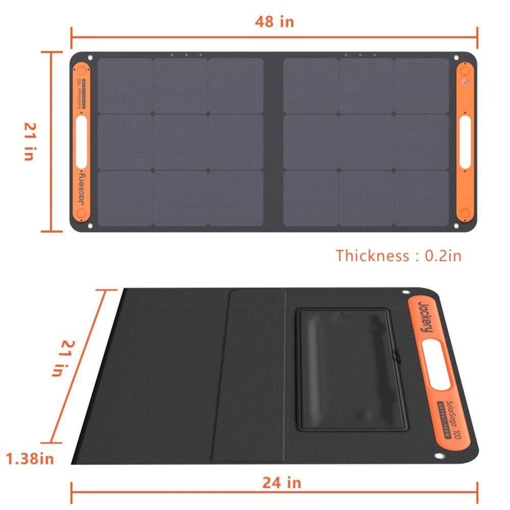 Jackery SolarSaga 100W Solar Panel dimension