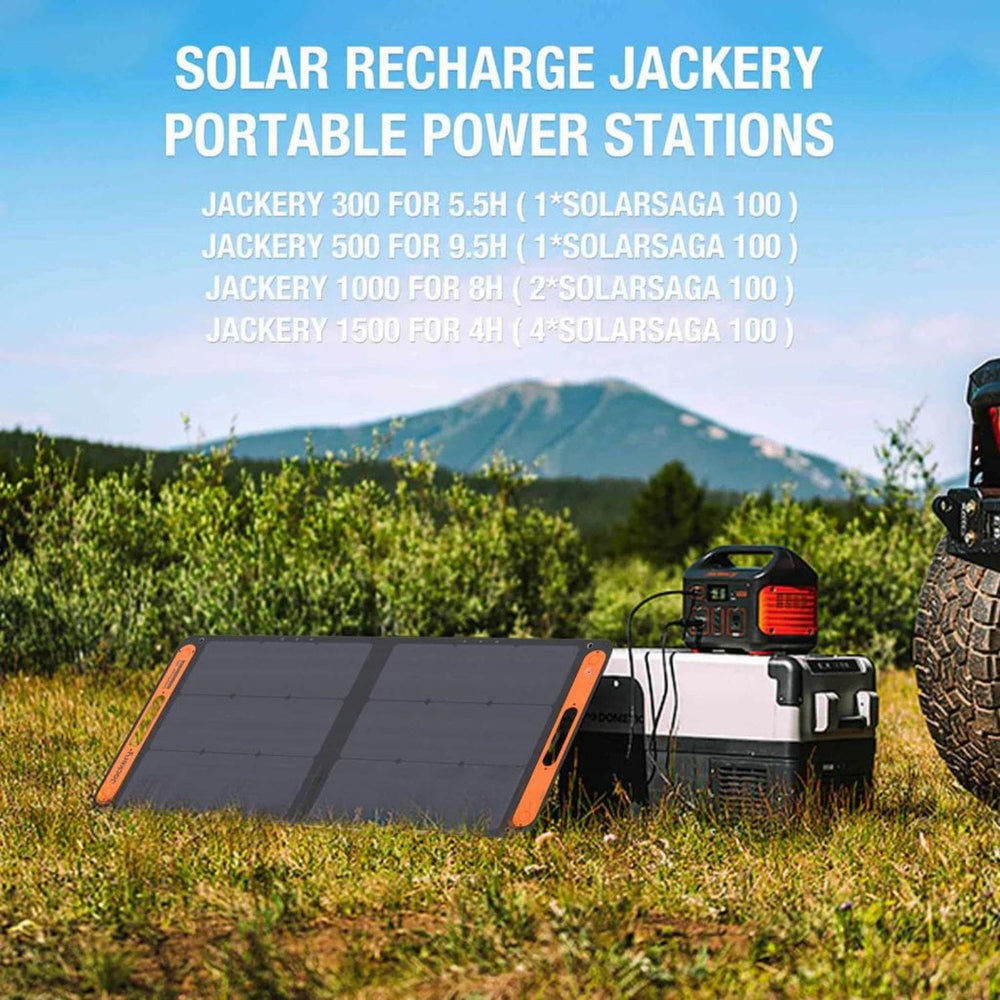 Jackery SolarSaga 100W Solar Panel in the open field