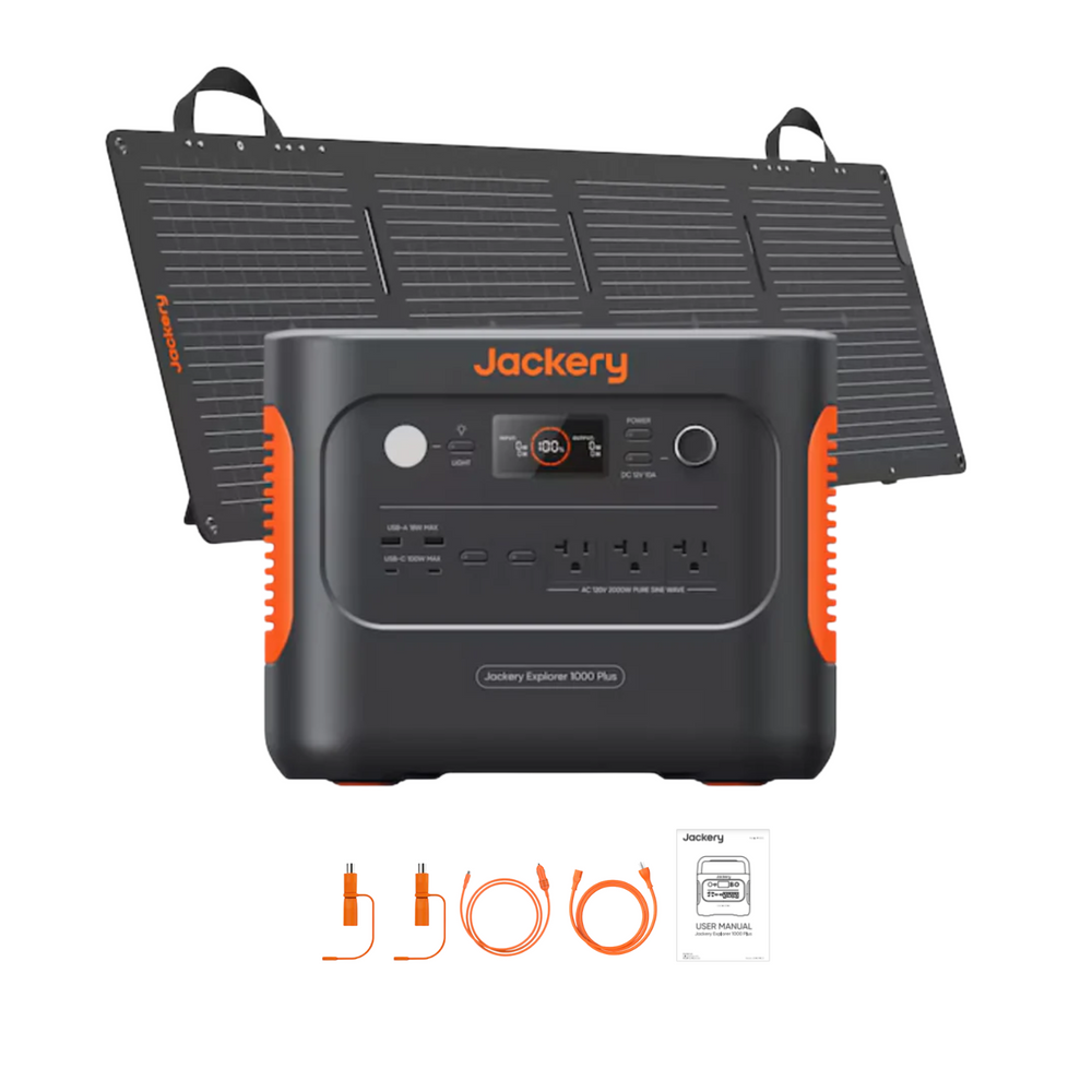 Jackery Explorer 1000 Plus Portable Power Station + 1 x 100W Mini Panel Inclusions