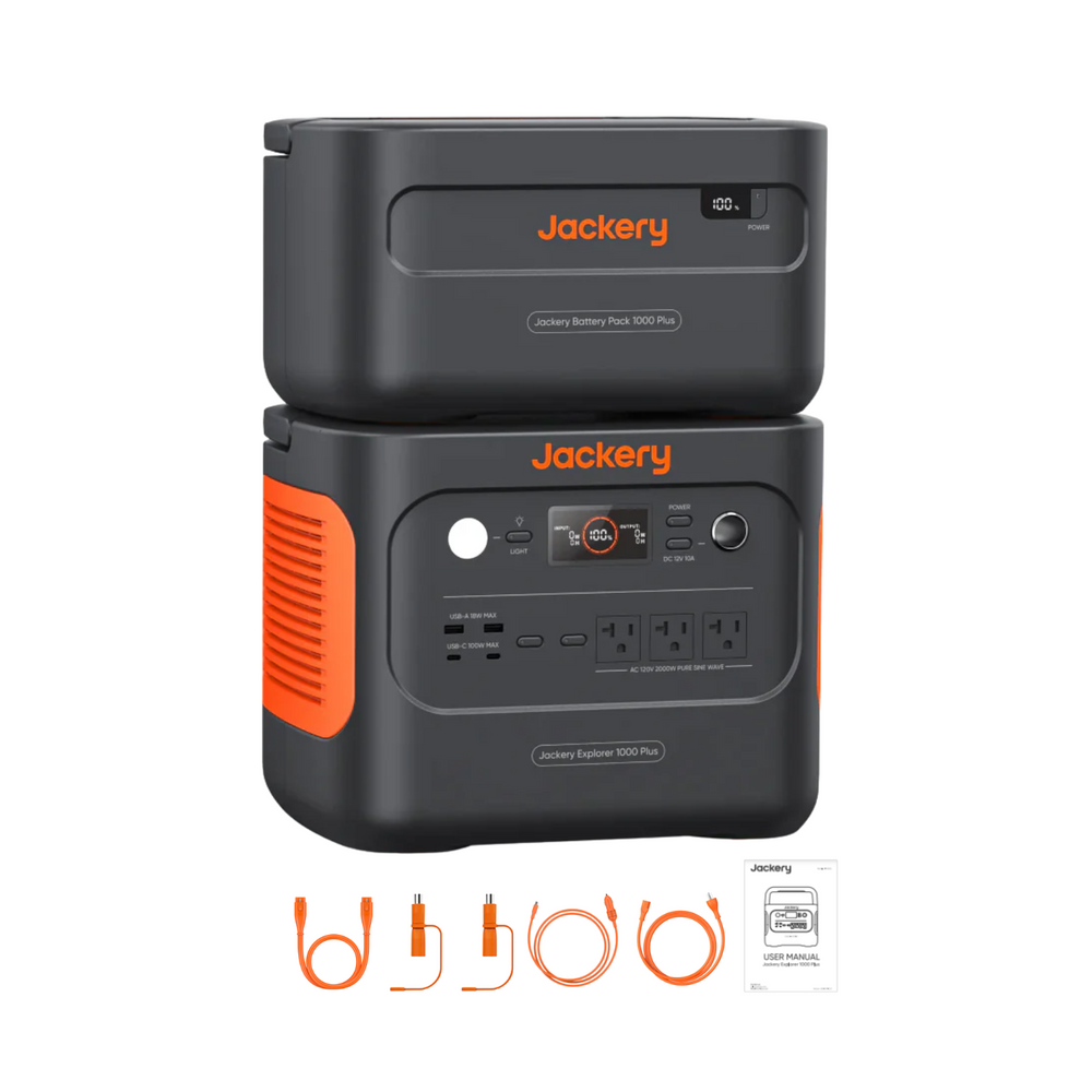 Jackery Explorer 1000 Plus Portable Power Station + 1 x Battery Pack 1000 Plus Inclusions
