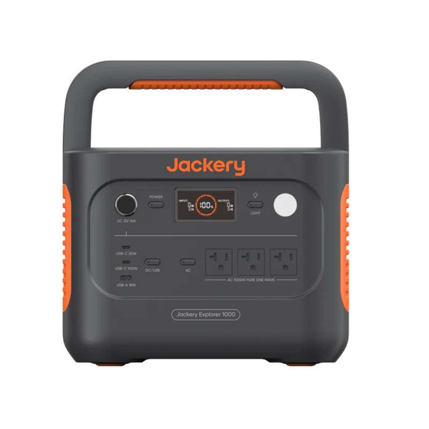 Jackery Explorer 1000 v2 Orange And Black Portable Power Station Front View
