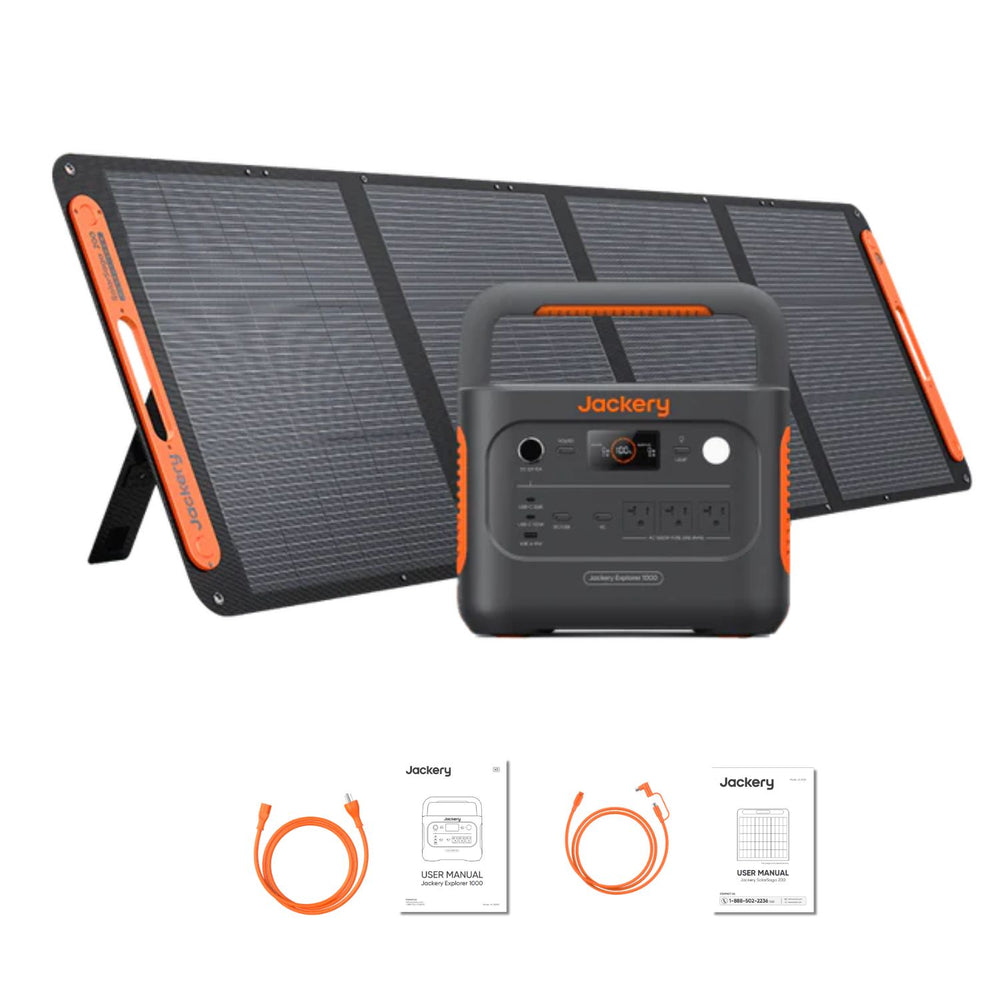Jackery Explorer 1000 v2 Portable Power Station with 200W Solar Saga