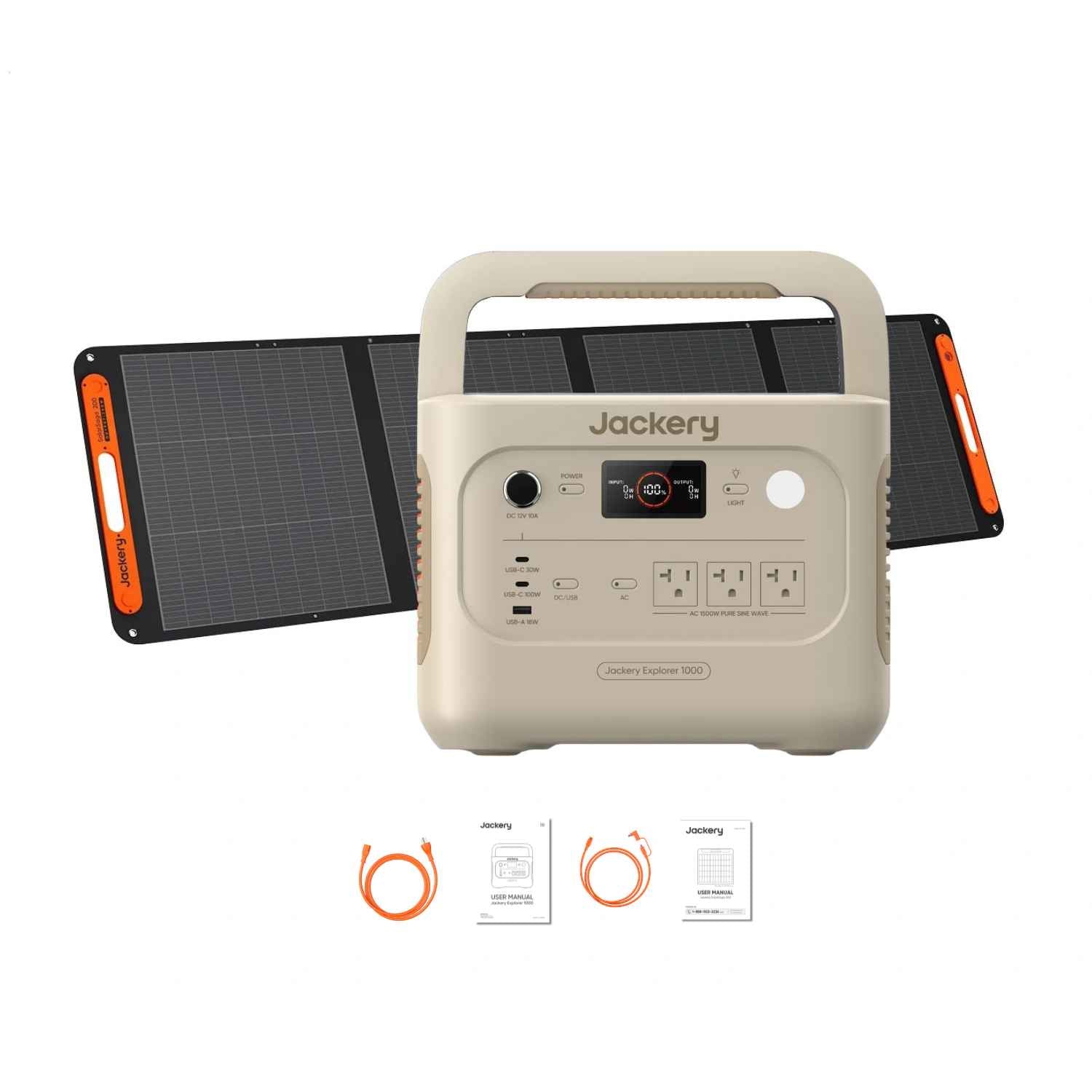 Jackery Explorer 1000 v2 White With 100 Watt Air Solar Panel