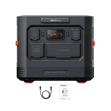 Jackery Explorer 1500 Ultra Portable Power Station with cable and manual