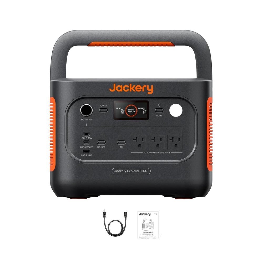 Jackery Explorer 1500 v2 Portable Power Station | 1536Wh | 2000W | 400W Solar Input