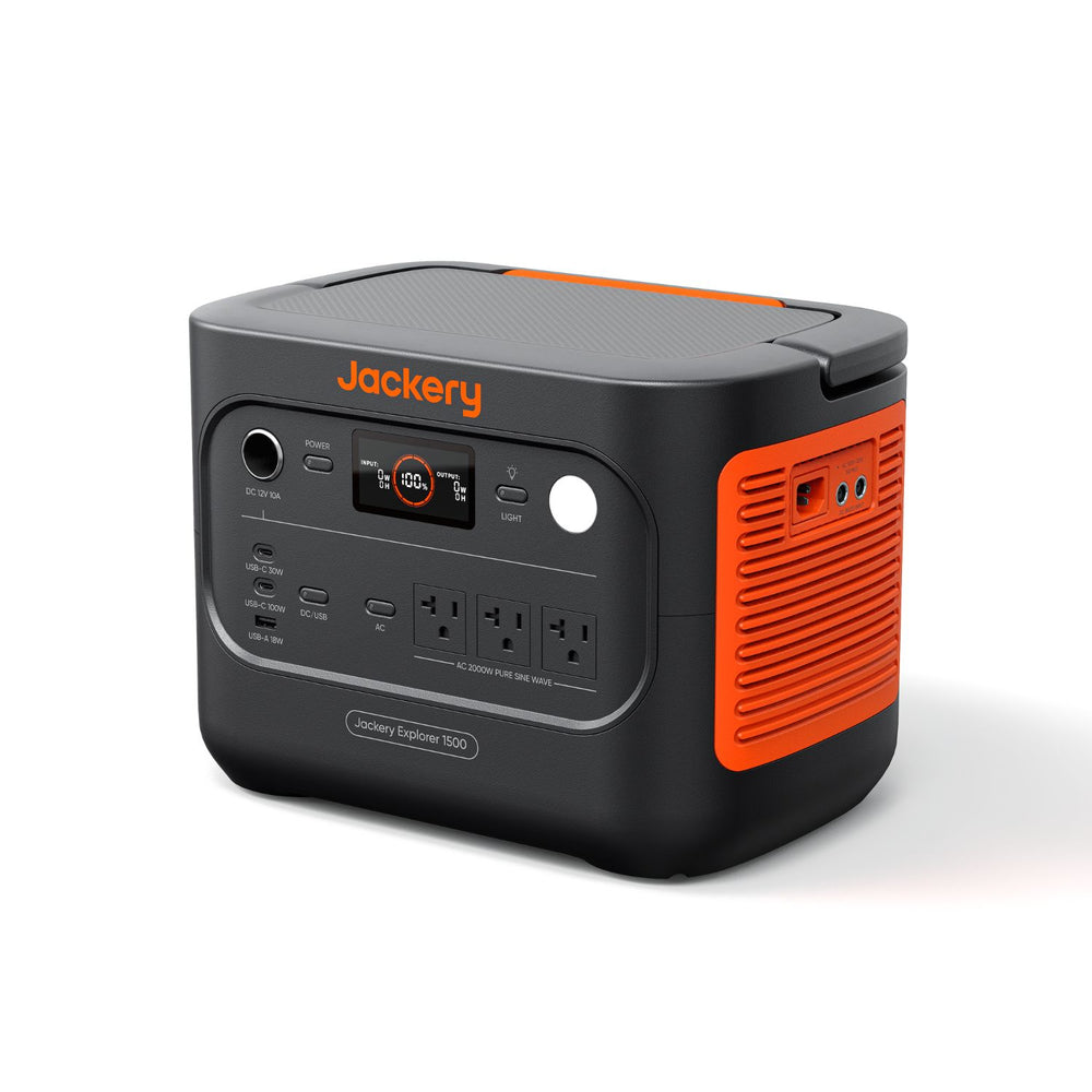 Jackery Explorer 1500 v2 Portable Power Station facing left