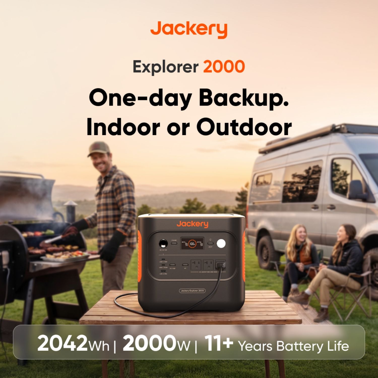 Jackery Explorer 2000 v2 Portable Power Station  - One day backup indoor or outdoor 