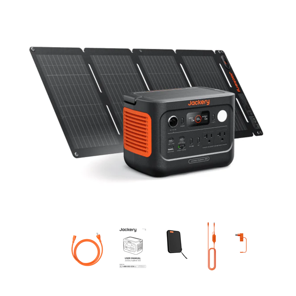 Jackery Explorer 300 v2 Portable Power Station with Jackery SolarSaga 40 Air