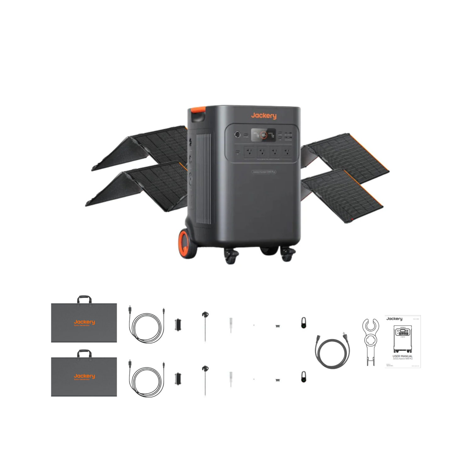 Jackery Explorer 5000 Plus + 2 x 500X Solar Panel Inclusions