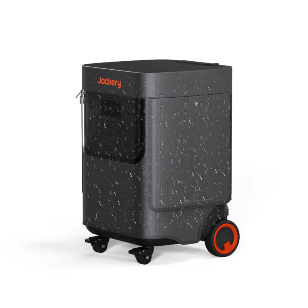 Jackery Explorer 5000 Plus Protective Cover side view with water sparkles