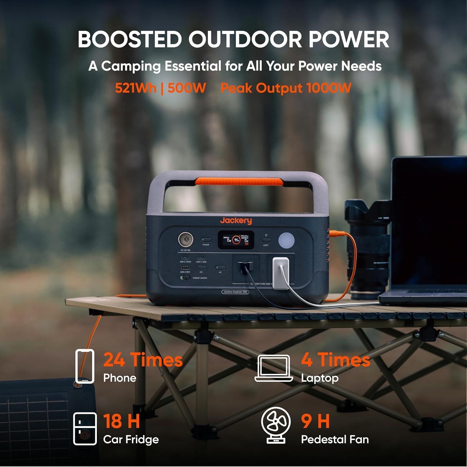 Jackery Explorer 500 v2 Portable Power Station - Boosted Outdoor power