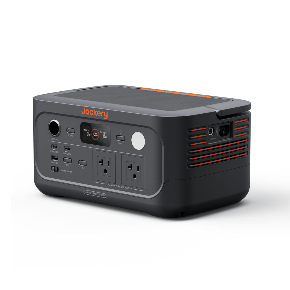 Jackery Explorer 600 v2 left view no handle showing