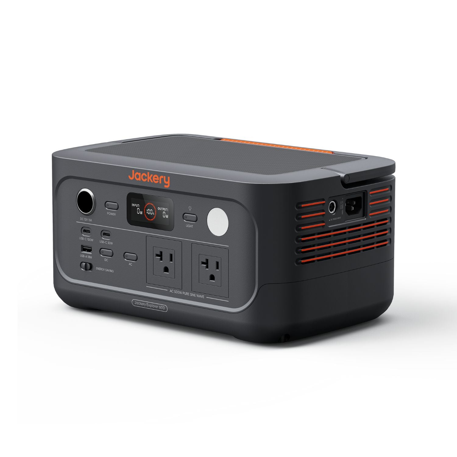 Jackery Explorer 600 v2 left view no handle showing
