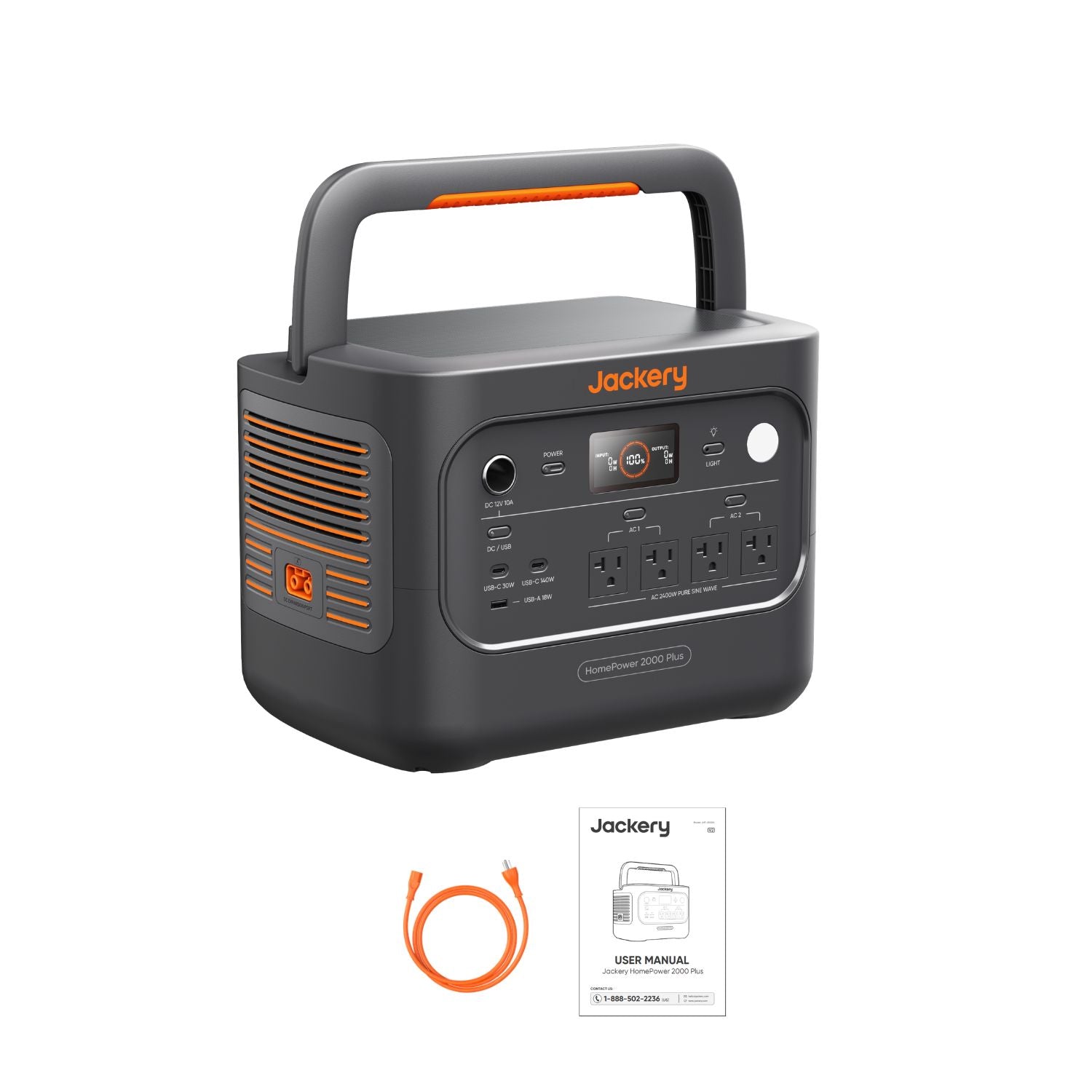 Jackery HomePower 2000 Plus v2 Portable Power Station with inclusions