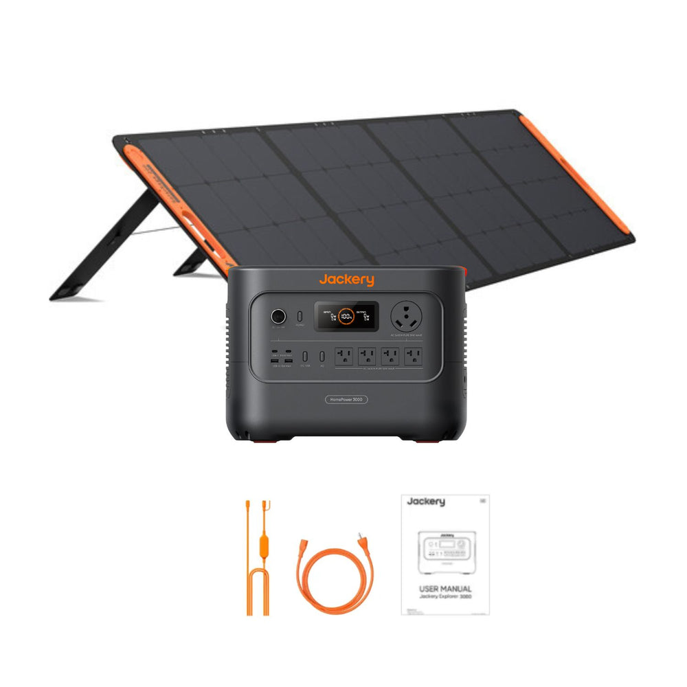 Jackery HomePower 3000 with solar panel