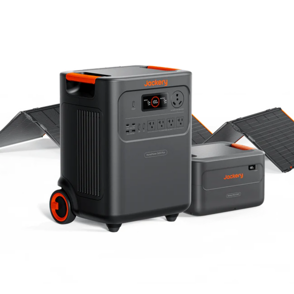 Jackery HomePower 3600 Plus Portable Power Station with HP3600Plus Battery Pack and SolarSaga 500 Panel