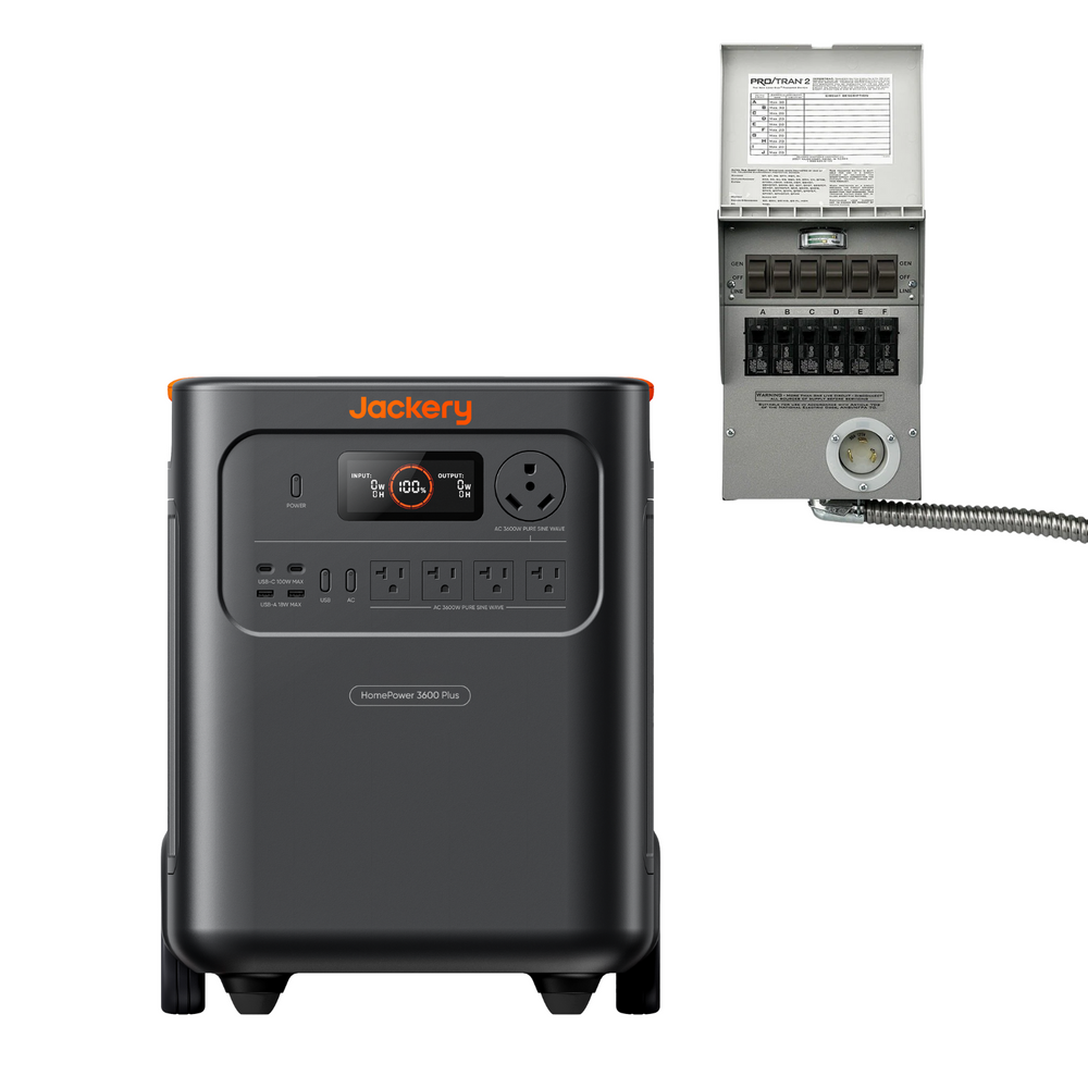 Jackery HomePower 3600 Plus Portable Power Station with Manual Transfer Switch