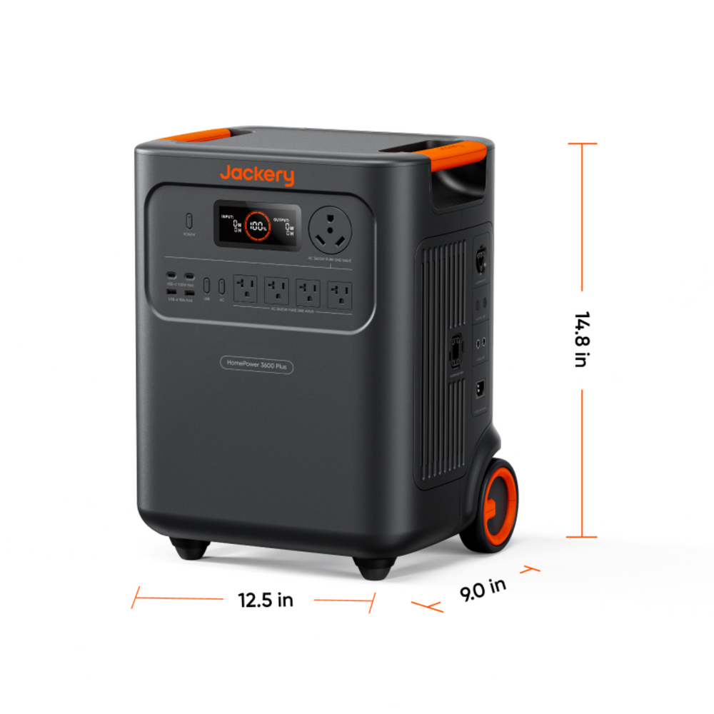 Jackery HomePower 3600 Plus Portable Power Station with dimensions 