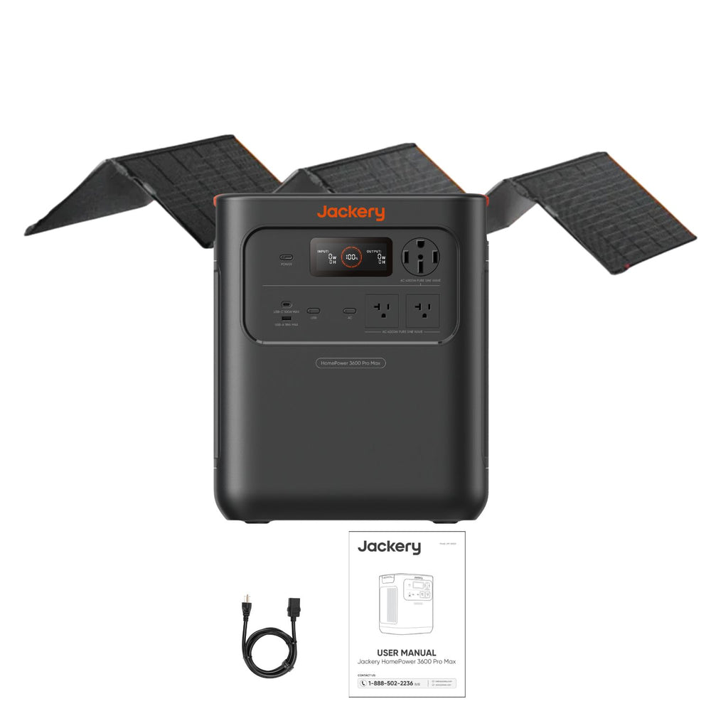Jackery HomePower 3600 Pro Max Portable Power Station with 500W SolarSaga Panel