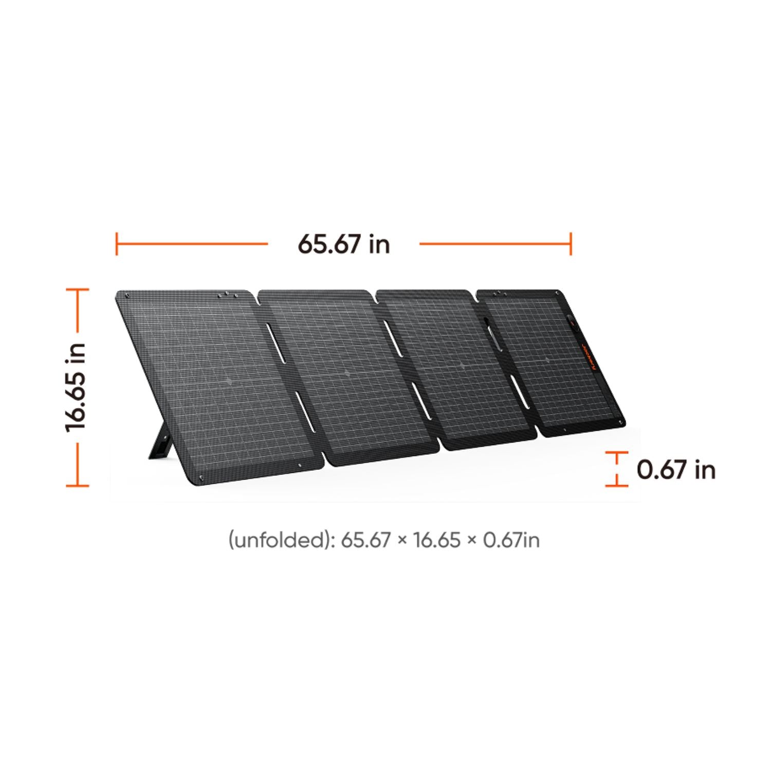 Jackery SolarSaga 100W Air Solar Panel dimensions when open