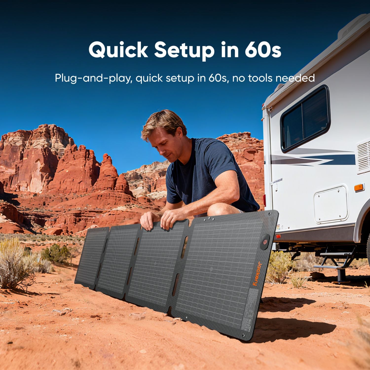 Jackery SolarSaga 100W Air Solar Panel quick setup in 60s