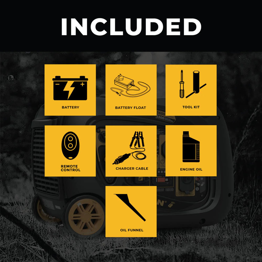 List of included items of Firman W03386 Generator