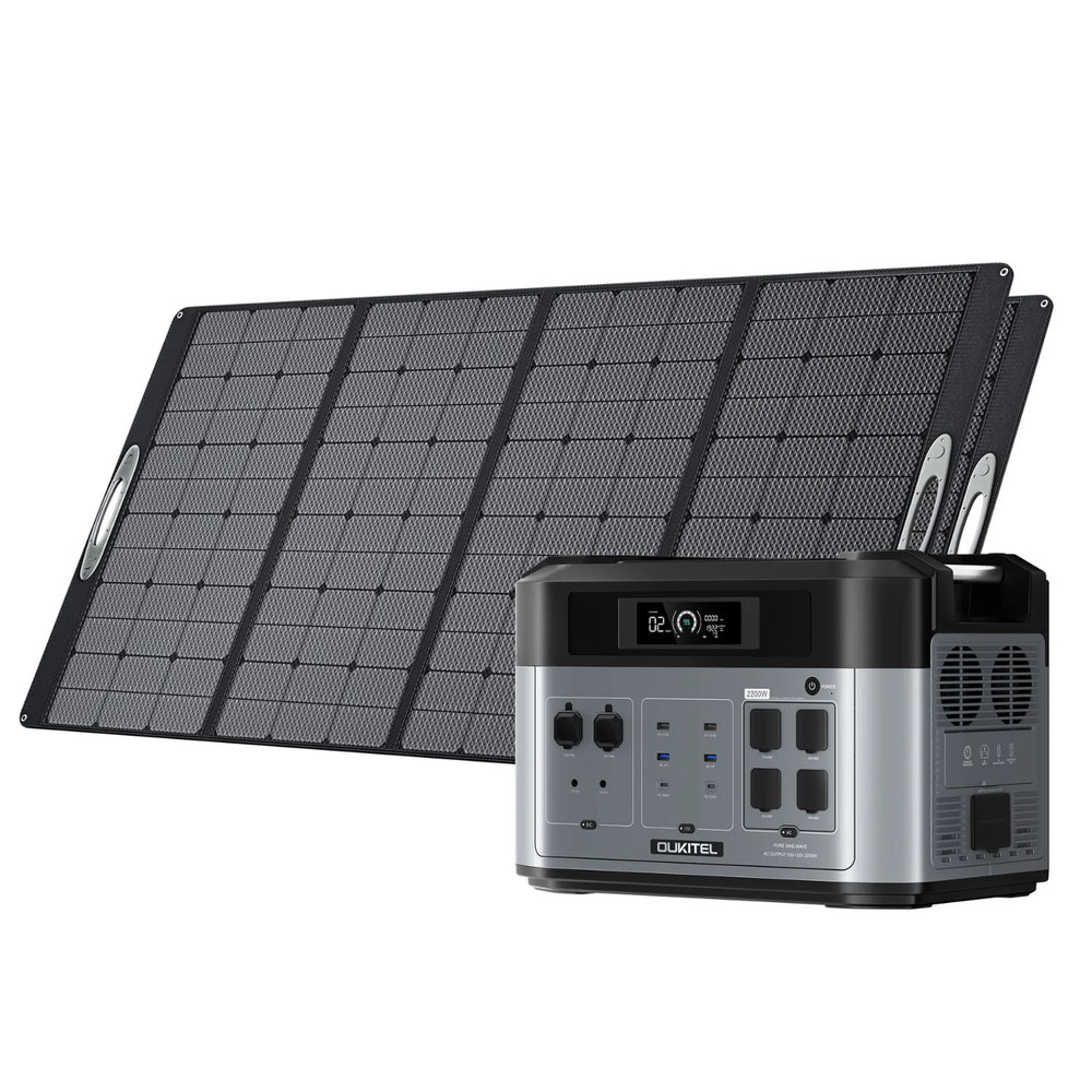 OUKITEL BP2000 Portable Power Station with two PV400