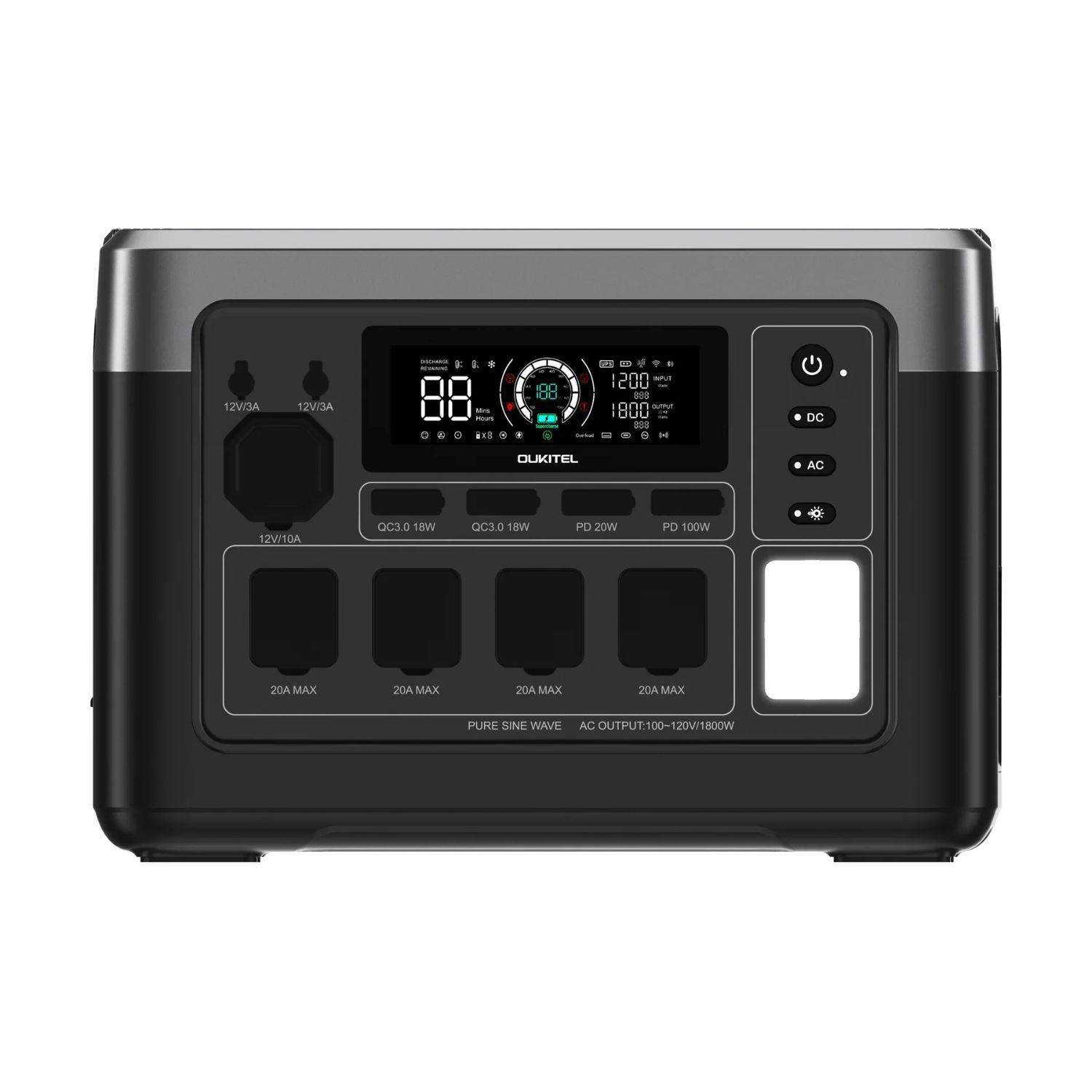 OUKITEL P1000 PLUS Portable Power Station facing front