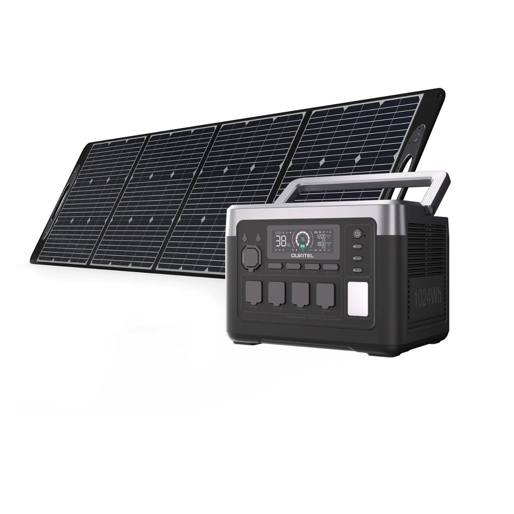 OUKITEL P1000 PLUS Portable Power Station with OUKITEL 100W Portable Solar Panel