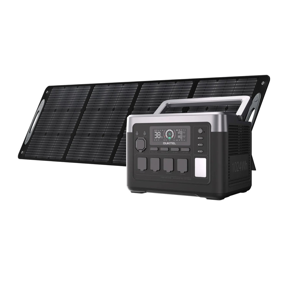 OUKITEL P1000 PLUS Portable Power Station with OUKITEL 200W Portable Solar Panel