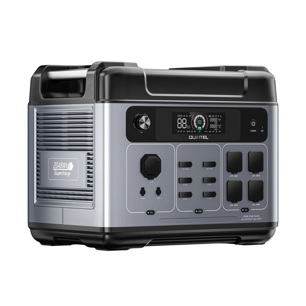 OUKITEL P2001 Plus Portable Power Station facing left