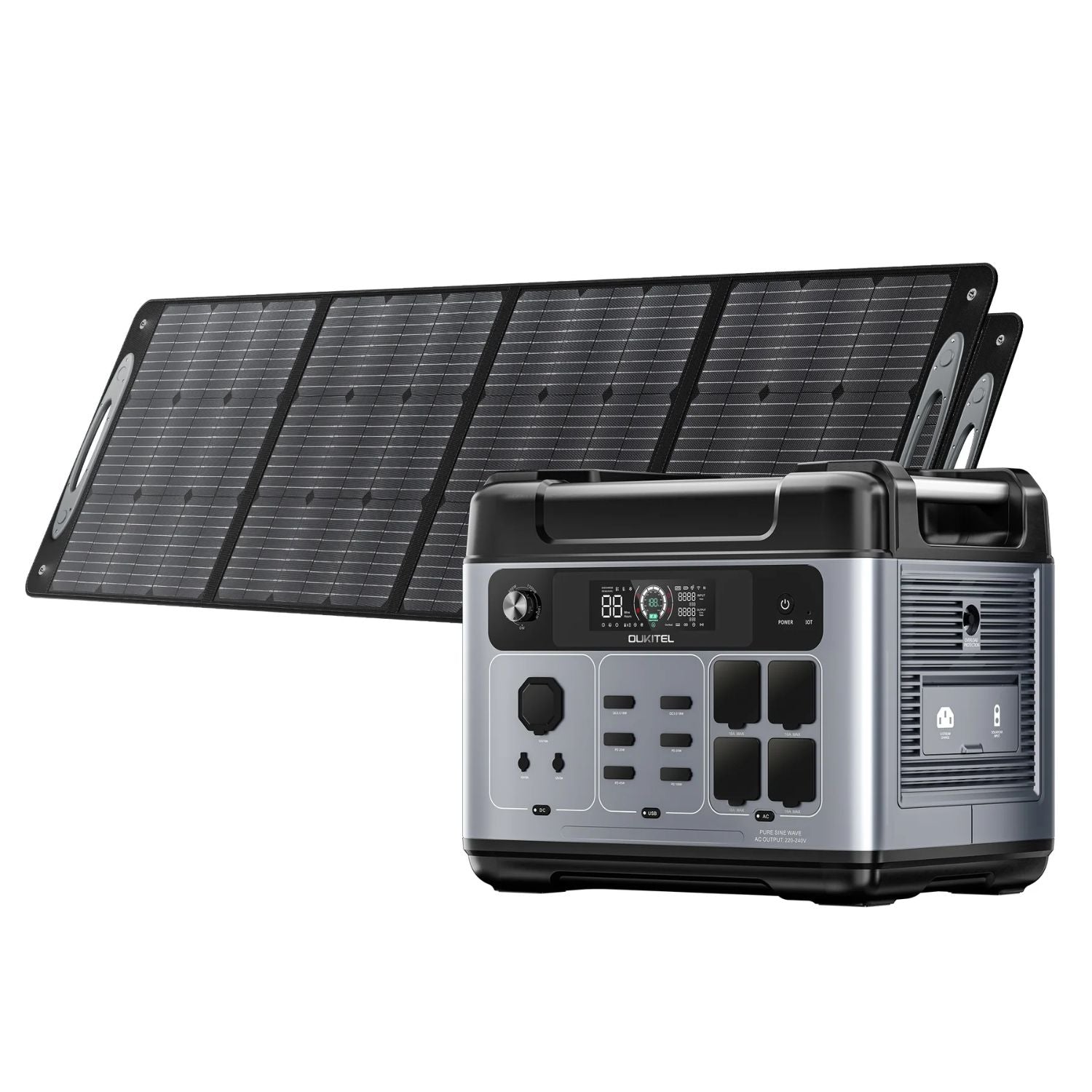 OUKITEL P2001 Plus Portable Power Station with two PV200