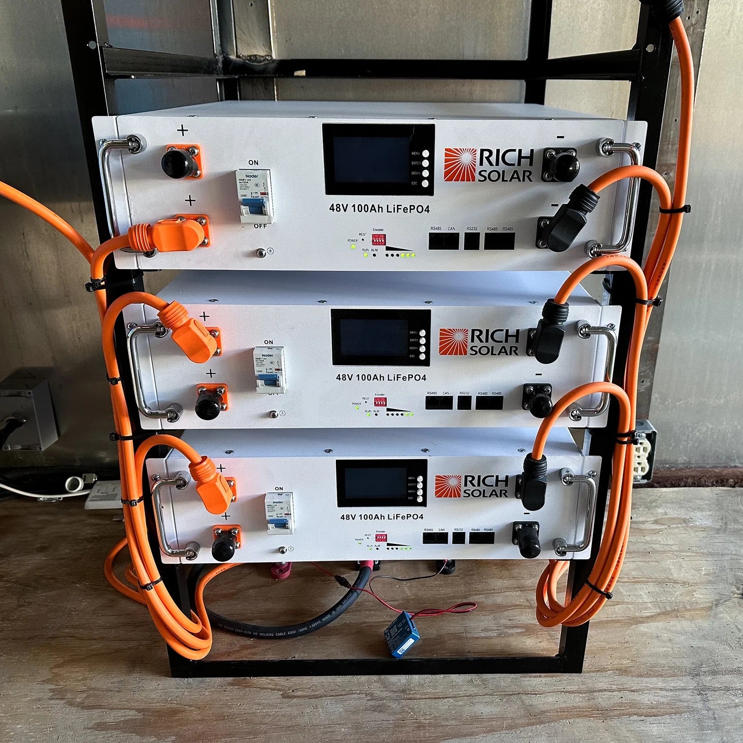 Opened Rich Solar Alpha 5 Server Lithium Iron Phosphate Battery Connection 3