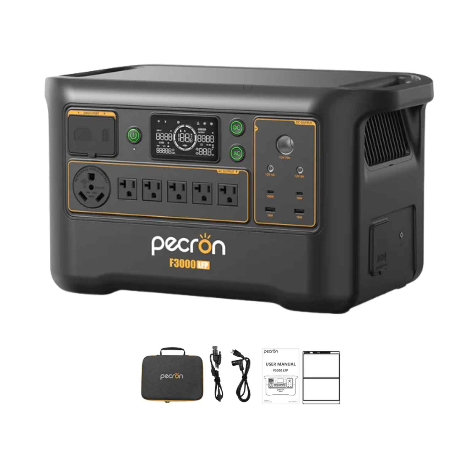 Pecron F3000LFP Portable Power Station | 3072Wh | 3600W | 1600W Solar Input