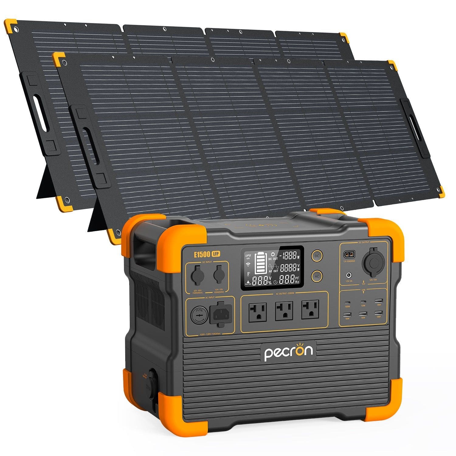 Pecron E1500LFP Portable Power Station With 2 Solar Panels