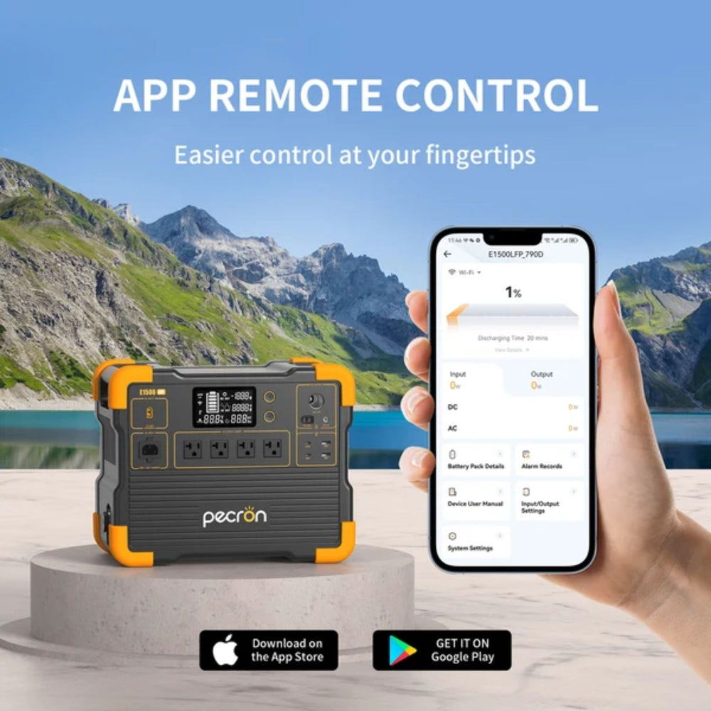 Pecron E1500LFP V3 Portable Power Station - App remote control