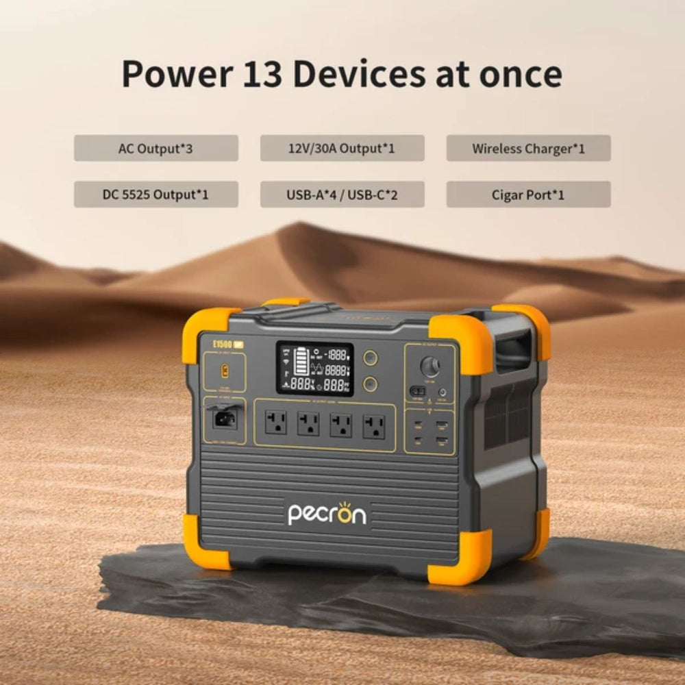 Pecron E1500LFP V3 Portable Power Station - Power 13 Devices at once