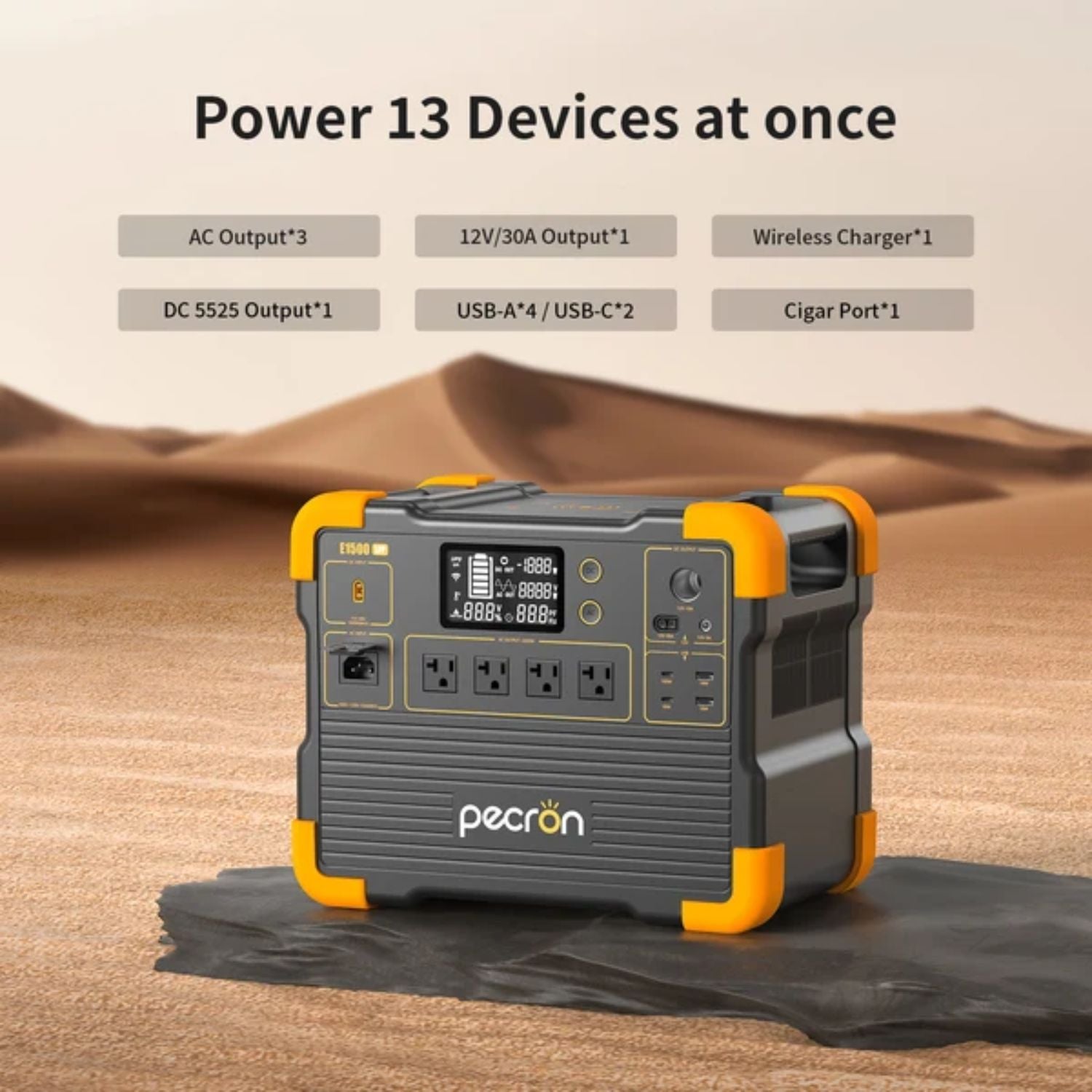 Pecron E1500LFP V3 Portable Power Station - Power 13 Devices at once