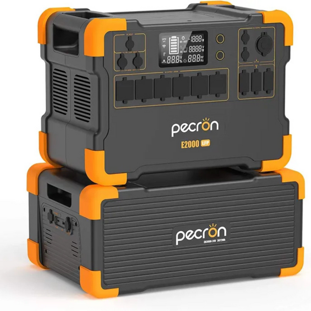 Pecron E2000LFP Power Station 2000W 1920Wh LiFePO4 Battery home backup Power 1-2 Hours Charging& EB3000 Expandable Battery